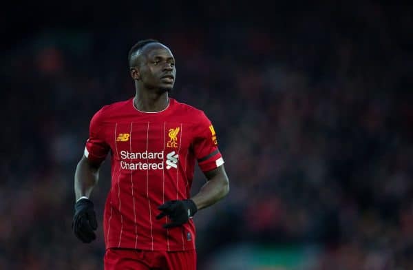 LIVERPOOL, ENGLAND - Saturday, November 30, 2019: Liverpool's is Sadio Mané during the FA Premier League match between Liverpool FC and Brighton & Hove Albion FC at Anfield. (Pic by David Rawcliffe/Propaganda)