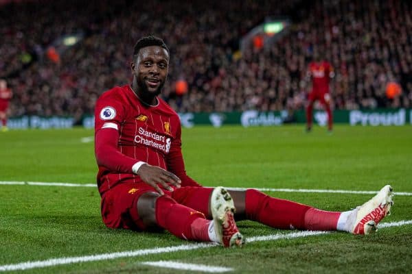 LIVERPOOL, ENGLAND - Wednesday, December 4, 2019: Liverpool's Divock Origi during the FA Premier League match between Liverpool FC and Everton FC, the 234th Merseyside Derby, at Anfield. (Pic by David Rawcliffe/Propaganda)