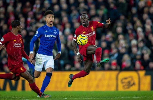 LIVERPOOL, ENGLAND - Wednesday, December 4, 2019: Liverpool's Sadio Mané during the FA Premier League match between Liverpool FC and Everton FC, the 234th Merseyside Derby, at Anfield. (Pic by David Rawcliffe/Propaganda)