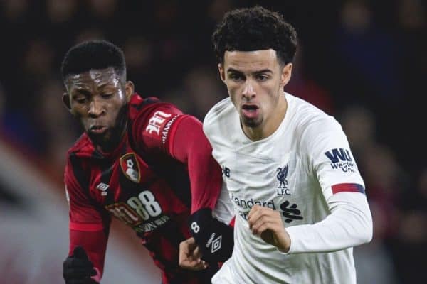 BOURNEMOUTH, ENGLAND - Saturday, December 7, 2019: Liverpool's Curtis Jones during the FA Premier League match between AFC Bournemouth and Liverpool FC at the Vitality Stadium. (Pic by David Rawcliffe/Propaganda)