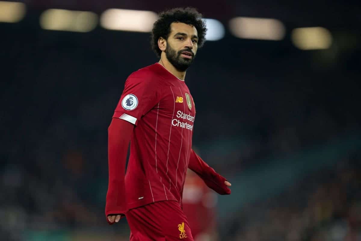 LIVERPOOL, ENGLAND - Sunday, December 29, 2019: Liverpool's Mohamed Salah during the FA Premier League match between Liverpool FC and Wolverhampton Wanderers FC at Anfield. (Pic by Richard Roberts/Propaganda)