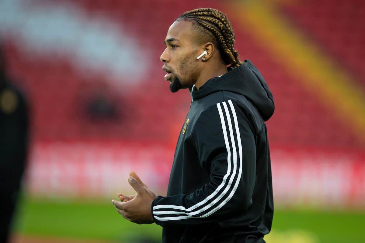 LIVERPOOL, ENGLAND - Sunday, December 29, 2019: Wolverhampton Wanderers' Adama Traoré before the FA Premier League match between Liverpool FC and Wolverhampton Wanderers FC at Anfield. (Pic by Richard Roberts/Propaganda)