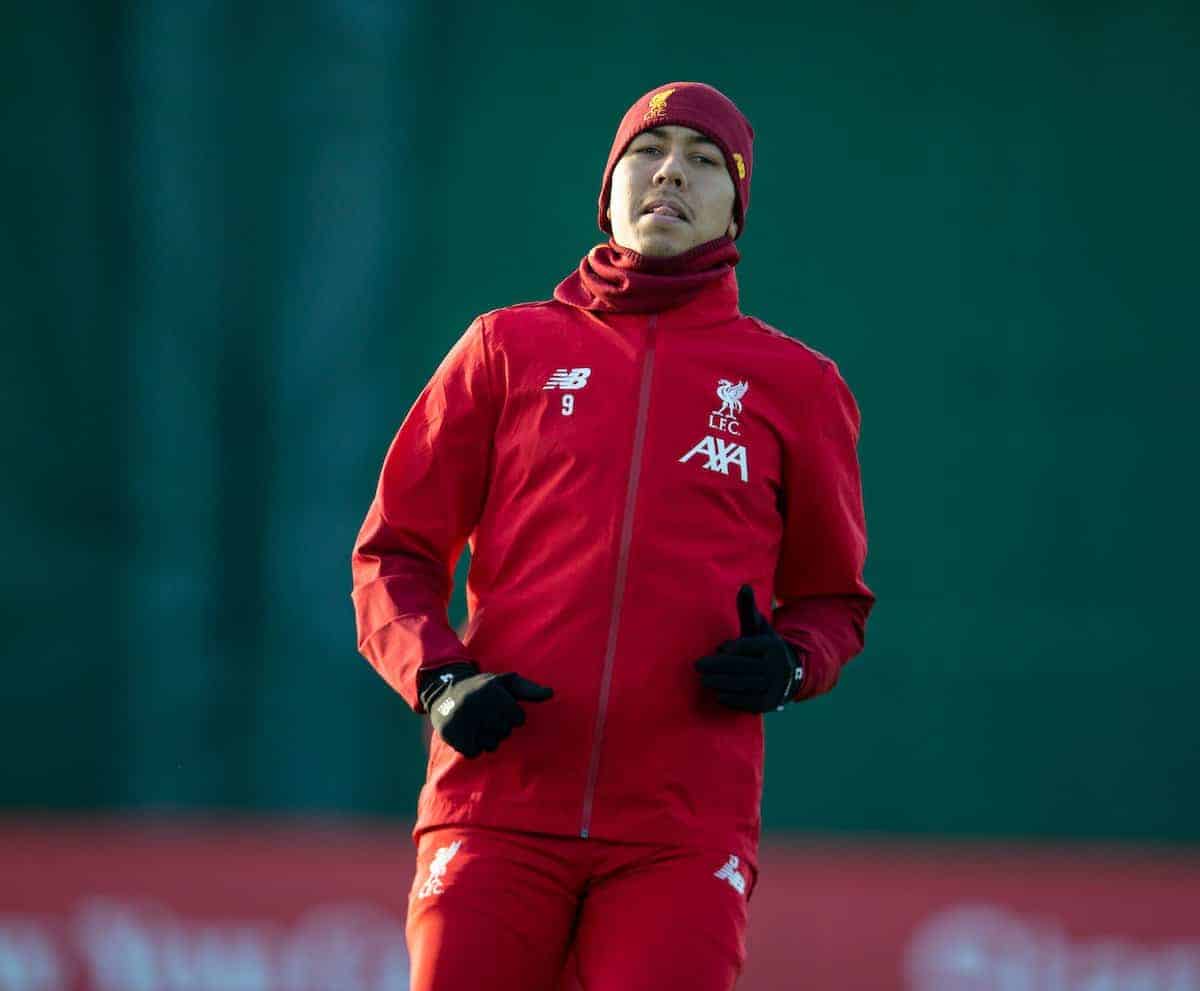 LIVERPOOL, ENGLAND - Monday, December 9, 2019: Liverpool's Roberto Firmino during a training session at Melwood Training Ground ahead of the UEFA Champions League Group E match between FC Salzburg and Liverpool FC. (Pic by David Rawcliffe/Propaganda)