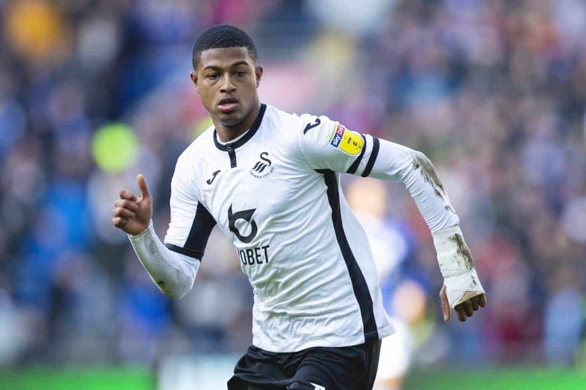 CARDIFF, WALES - Sunday, January 12, 2020: Swansea City's Rhian Brewster during the Football League Championship match between Cardiff City FC and Swansea City FC at the Cardiff City Stadium. (Pic by David Rawcliffe/Propaganda)