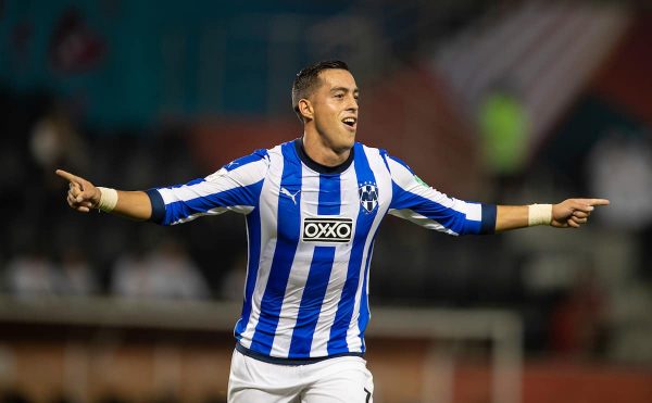 DOHA, QATAR - Saturday, December 14, 2019: C.F. Monterrey's Rogelio Funes Mori celebrates scoring the second goal during the FIFA Club World Cup 2nd Round match between C.F. Monterrey and Al-Sadd Sports Club at the Jassim Bin Hamad Stadium. (Pic by David Rawcliffe/Propaganda)