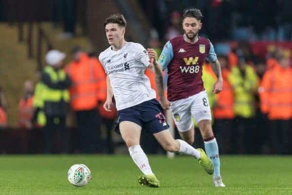 BIRMINGHAM, ENGLAND - Tuesday, December 17, 2019: Liverpool’s Morgan Boyes during the Football League Cup Quarter-Final between Aston Villa FC and Liverpool FC at Villa Park. (Pic by Paul Greenwood/Propaganda)