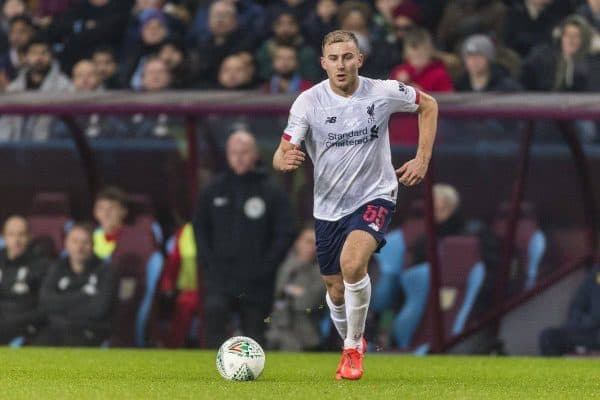 BIRMINGHAM, ENGLAND - Tuesday, December 17, 2019: Liverpool’s Herbie Kane during the Football League Cup Quarter-Final between Aston Villa FC and Liverpool FC at Villa Park. (Pic by Paul Greenwood/Propaganda)