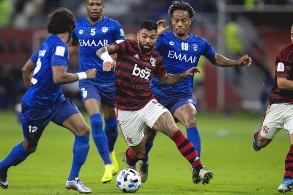 DOHA, QATAR - Tuesday, December 17, 2019: CR Flamengo's Gabriel Barbosa during the FIFA Club World Cup Qatar 2019 Semi-Final match between CR Flamengo and Al Hilal FC at the Khalifa Stadium. (Pic by David Rawcliffe/Propaganda)