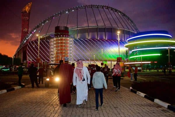 DOHA, QATAR - Saturday, December 21, 2019: Supporters arrive at the Khalifa Stadium before the FIFA Club World Cup Qatar 2019 Final match between CR Flamengo and Liverpool FC. (Pic by Peter Powell/Propaganda)