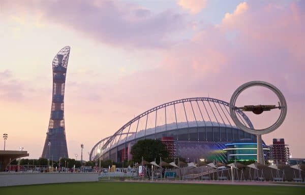 DOHA, QATAR - Saturday, December 21, 2019: A general view of the Khalifa Stadium before the FIFA Club World Cup Qatar 2019 Final match between CR Flamengo and Liverpool FC. (Pic by David Rawcliffe/Propaganda)