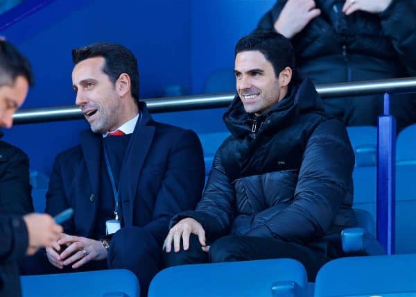 LIVERPOOL, ENGLAND - Saturday, December 21, 2019: Arsenal's new manager Mikel Arteta during the FA Premier League match between Everton FC and Arsenal FC at Goodison Park. (Pic by Laura Malkin/Propaganda)