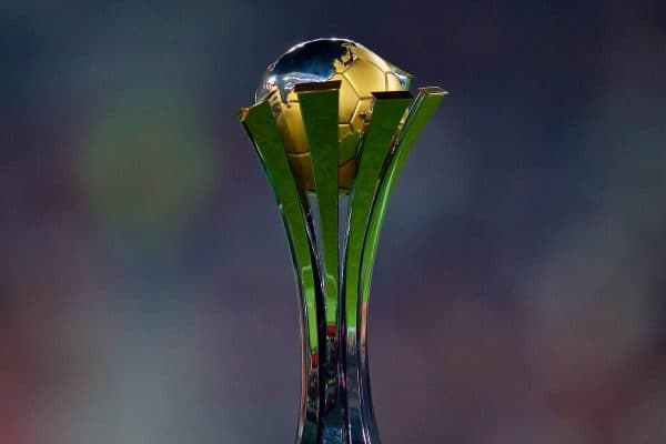 DOHA, QATAR - Saturday, December 21, 2019: FIFA Club World Cup trophy trophy before the FIFA Club World Cup Qatar 2019 Final match between CR Flamengo and Liverpool FC at the Khalifa Stadium. (Pic by David Rawcliffe/Propaganda)