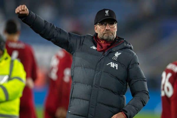 LEICESTER, ENGLAND - Thursday, December 26, 2019: Liverpool's xxxx during the FA Premier League match between Leicester City FC and Liverpool FC at the King Power Stadium. (Pic by David Rawcliffe/Propaganda)