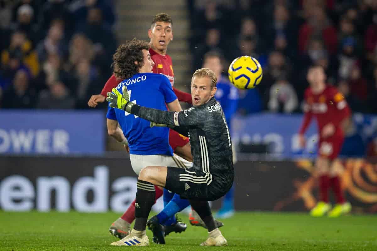 LEICESTER, ENGLAND - Thursday, December 26, 2019: Liverpool's Roberto Firmino sees his shot go wide during the FA Premier League match between Leicester City FC and Liverpool FC at the King Power Stadium. (Pic by David Rawcliffe/Propaganda)