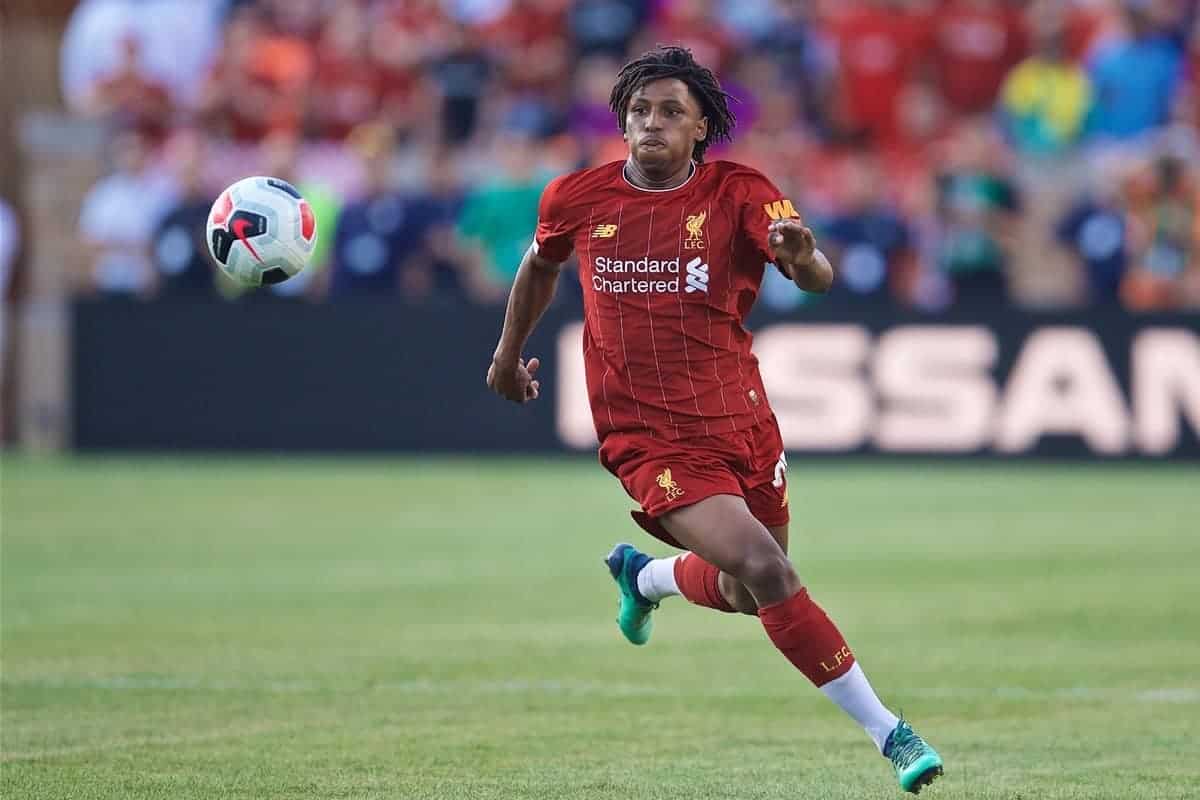 SOUTH BEND, INDIANA, USA - Friday, July 19, 2019: Liverpool's Yasser Larouci during a friendly match between Liverpool FC and Borussia Dortmund at the Notre Dame Stadium on day four of the club's pre-season tour of America. (Pic by David Rawcliffe/Propaganda)