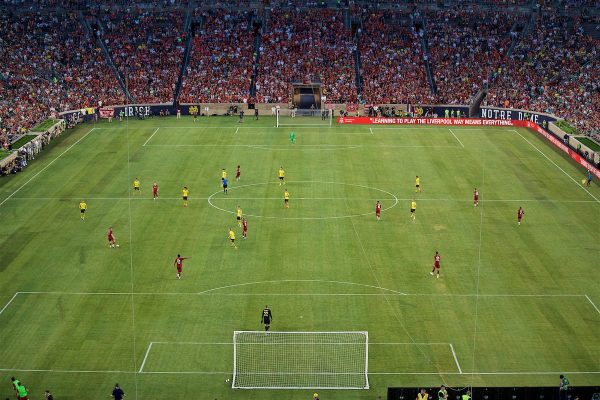 SOUTH BEND, INDIANA, USA - Friday, July 19, 2019: A general view during a friendly match between Liverpool FC and Borussia Dortmund at the Notre Dame Stadium on day four of the club's pre-season tour of America. (Pic by David Rawcliffe/Propaganda)