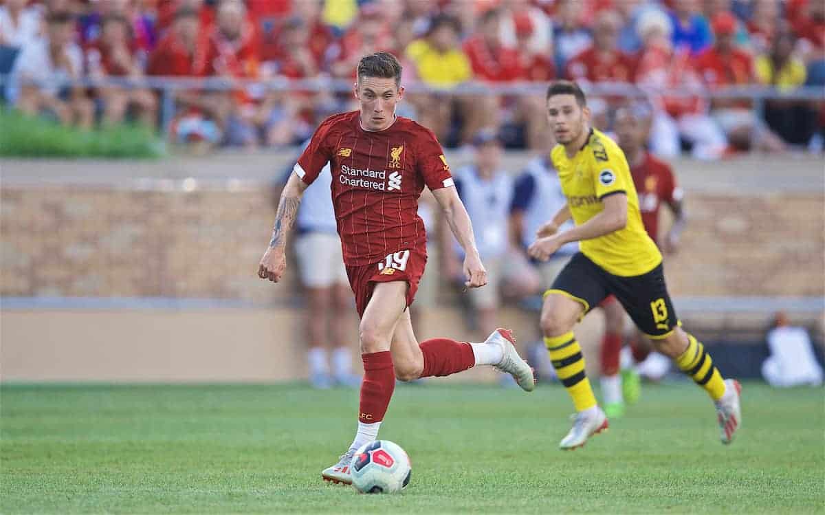 SOUTH BEND, INDIANA, USA - Friday, July 19, 2019: Liverpool's Harry Wilson during a friendly match between Liverpool FC and Borussia Dortmund at the Notre Dame Stadium on day four of the club's pre-season tour of America. (Pic by David Rawcliffe/Propaganda)