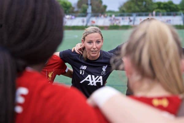 BOSTON, MASSACHUSETTS, USA - Monday, July 22, 2019: Liverpool's manager Vicky Jepson before a friendly match between Liverpool FC Women and Metropolitan Conference All Stars at Jordan Field at the Harvard Stadium on day seven of the club's pre-season tour of America. (Pic by David Rawcliffe/Propaganda)