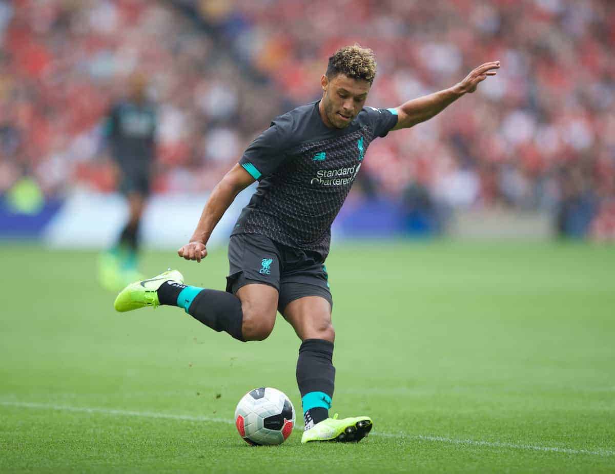 EDINBURGH, SCOTLAND - Sunday, July 28, 2019: Liverpool's Alex Oxlade-Chamberlain during a pre-season friendly match between Liverpool FC and SSC Napoli at Murrayfield Stadium. (Pic by David Rawcliffe/Propaganda)