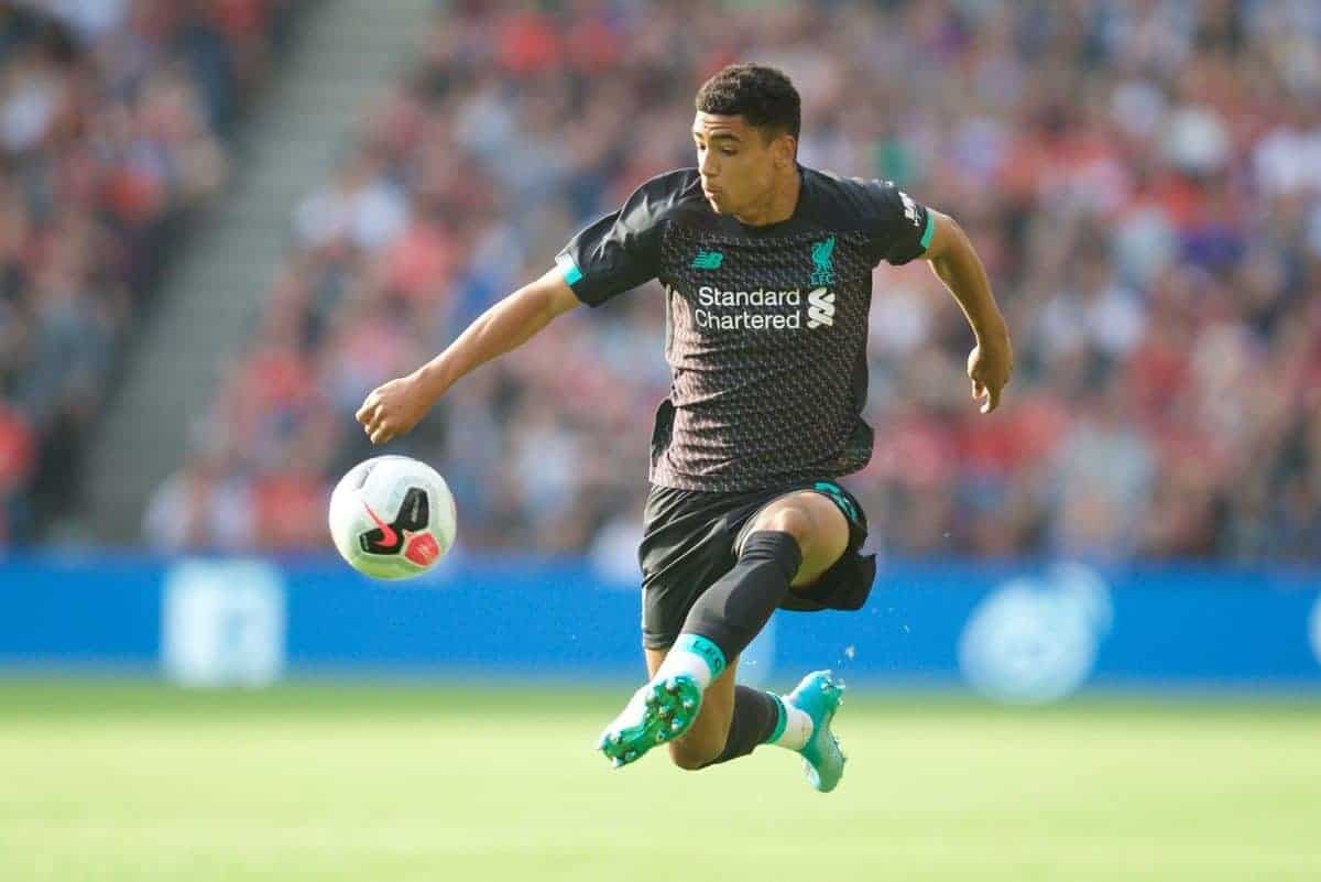 EDINBURGH, SCOTLAND - Sunday, July 28, 2019: Liverpool's Ki-Jana Hoever during a pre-season friendly match between Liverpool FC and SSC Napoli at Murrayfield Stadium. (Pic by David Rawcliffe/Propaganda)