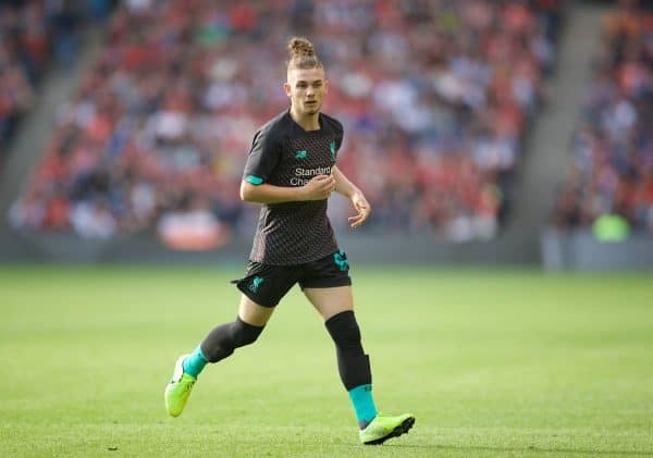 EDINBURGH, SCOTLAND - Sunday, July 28, 2019: Liverpool's Harvey Elliott during a pre-season friendly match between Liverpool FC and SSC Napoli at Murrayfield Stadium. (Pic by David Rawcliffe/Propaganda)