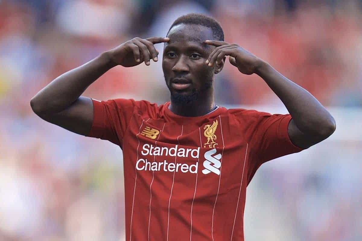 GENEVA, SWITZERLAND - Wednesday, July 31, 2019: Liverpool's Naby Keita during a pre-season friendly match between Liverpool FC and Olympique Lyonnais at Stade de Genève. (Pic by David Rawcliffe/Propaganda)