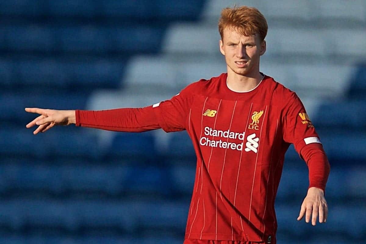 OLDHAM, ENGLAND - Wednesday, August 7, 2019: Liverpool's Sepp van den Berg during the English Football League Trophy Northern Group B match between Oldham Athletic AFC and Liverpool FC at Boundary Park. (Pic by David Rawcliffe/Propaganda)