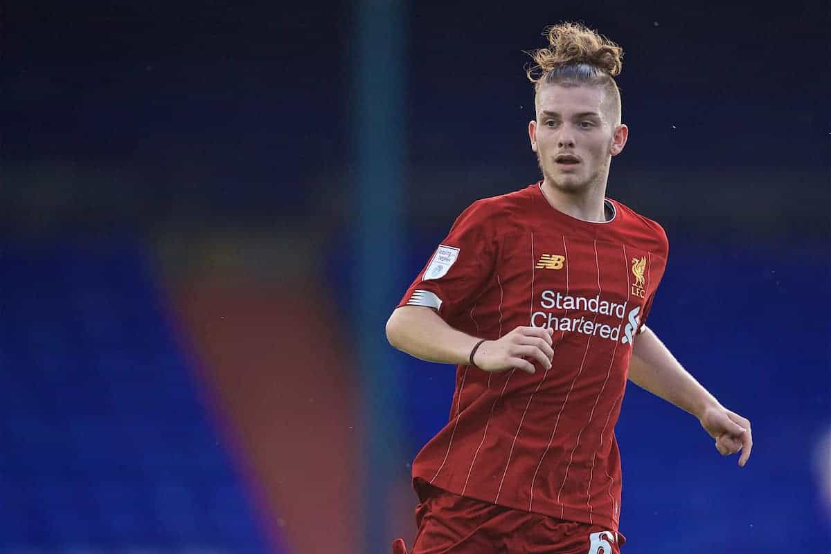 OLDHAM, ENGLAND - Wednesday, August 7, 2019: Liverpool's Harvey Elliott during the English Football League Trophy Northern Group B match between Oldham Athletic AFC and Liverpool FC at Boundary Park. (Pic by David Rawcliffe/Propaganda)