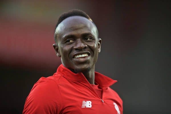 LIVERPOOL, ENGLAND - Friday, August 9, 2019: Liverpool's Sadio Mane during the pre-match warm-up before the opening FA Premier League match of the season between Liverpool FC and Norwich City FC at Anfield. (Pic by David Rawcliffe/Propaganda)