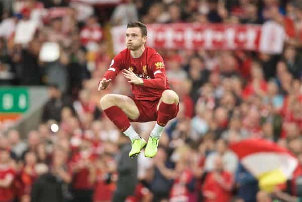 LIVERPOOL, ENGLAND - Friday, August 9, 2019: Liverpool's Andy Robertson before the opening FA Premier League match of the season between Liverpool FC and Norwich City FC at Anfield. (Pic by David Rawcliffe/Propaganda)