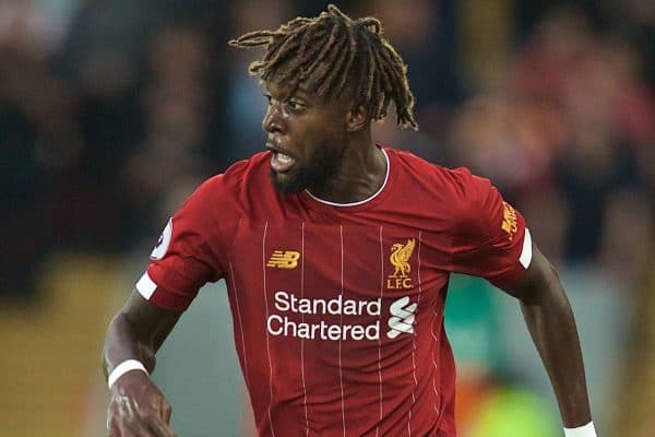 LIVERPOOL, ENGLAND - Friday, August 9, 2019: Liverpool's Divock Origi during the opening FA Premier League match of the season between Liverpool FC and Norwich City FC at Anfield. (Pic by David Rawcliffe/Propaganda)