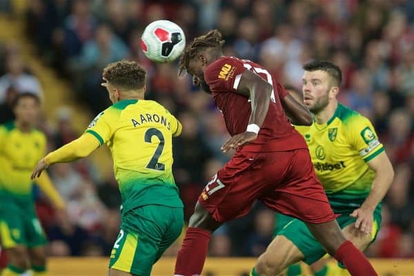 LIVERPOOL, ENGLAND - Friday, August 9, 2019: Liverpool's Divock Origi scores the fourth goal during the opening FA Premier League match of the season between Liverpool FC and Norwich City FC at Anfield. (Pic by David Rawcliffe/Propaganda)