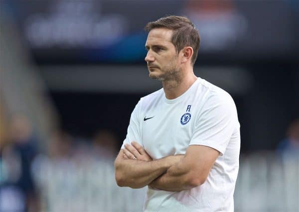 ISTANBUL, TURKEY - Tuesday, August 13, 2019: Chelsea's manager Frank Lampard during a training session ahead of the UEFA Super Cup match between Liverpool FC and Chelsea FC at Besiktas Park. (Pic by David Rawcliffe/Propaganda)