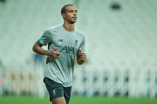 ISTANBUL, TURKEY - Tuesday, August 13, 2019: Liverpool's Joel Matip during a training session ahead of the UEFA Super Cup match between Liverpool FC and Chelsea FC at Besiktas Park. (Pic by David Rawcliffe/Propaganda)