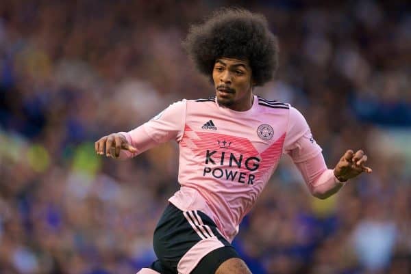 LONDON, ENGLAND - Sunday, August 18, 2019: Leicester City's Hamza Choudhury during the FA Premier League match between Chelsea's FC and Leicester City FC at Stamford Bridge. (Pic by David Rawcliffe/Propaganda)