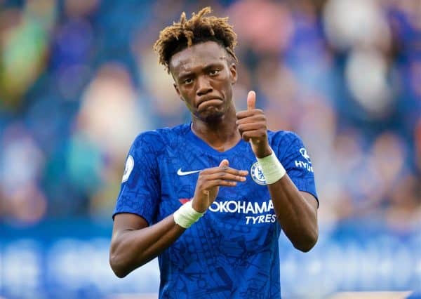LONDON, ENGLAND - Sunday, August 18, 2019: Chelsea's substitute Tammy Abraham after the FA Premier League match between Chelsea's FC and Leicester City FC at Stamford Bridge. The game ended in a 1-1 draw. (Pic by David Rawcliffe/Propaganda)