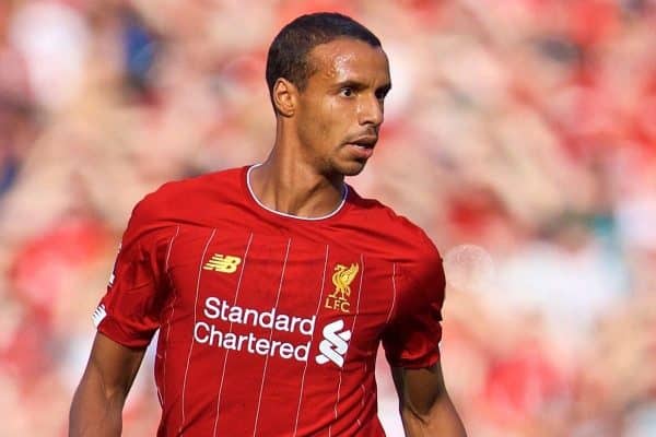 LIVERPOOL, ENGLAND - Saturday, August 24, 2019: Liverpool's Joel Matip during the FA Premier League match between Liverpool FC and Arsenal FC at Anfield. (Pic by David Rawcliffe/Propaganda)