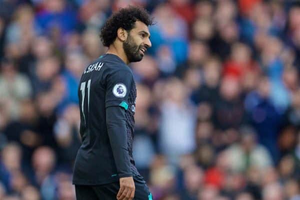 BURNLEY, ENGLAND - Saturday, August 31, 2019: Liverpool's Mohamed Salah during the FA Premier League match between Burnley FC and Liverpool FC at Turf Moor. (Pic by David Rawcliffe/Propaganda)