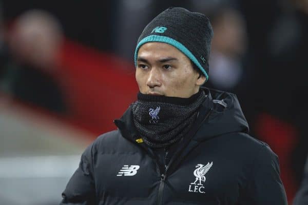 LIVERPOOL, ENGLAND - Thursday, January 2, 2020: Liverpool's new signing Japan international Takumi Minamino before the FA Premier League match between Liverpool FC and Sheffield United FC at Anfield. (Pic by David Rawcliffe/Propaganda)