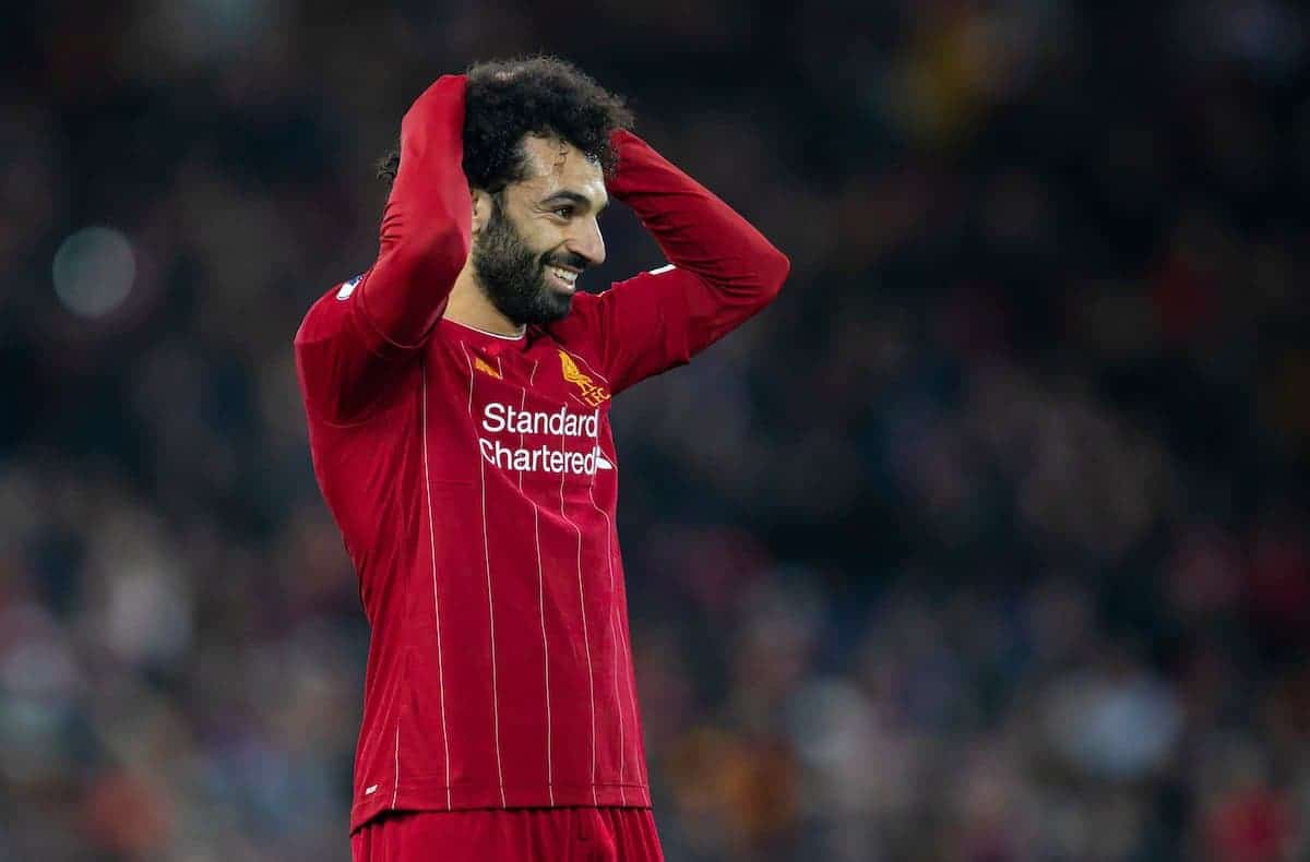 LIVERPOOL, ENGLAND - Thursday, January 2, 2020: Liverpool's Mohamed Salah during the FA Premier League match between Liverpool FC and Sheffield United FC at Anfield. (Pic by David Rawcliffe/Propaganda)