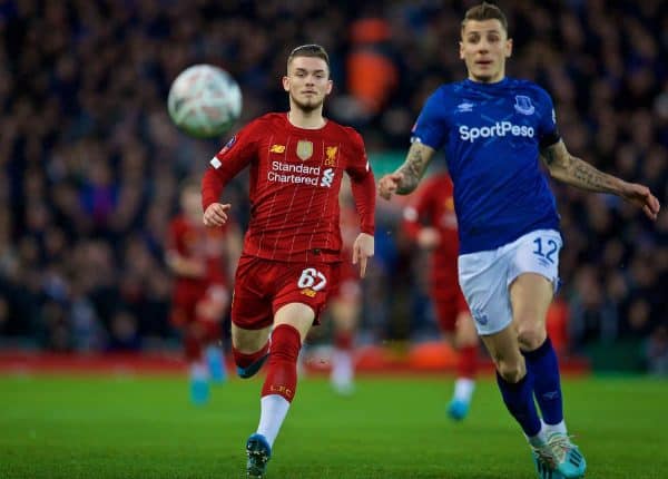 LIVERPOOL, ENGLAND - Sunday, January 5, 2020: Liverpool's Nathaniel Phillips during the FA Cup 3rd Round match between Liverpool FC and Everton FC, the 235th Merseyside Derby, at Anfield. (Pic by David Rawcliffe/Propaganda)