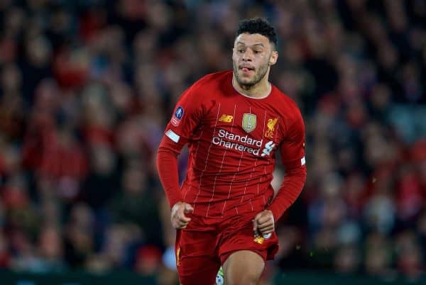 LIVERPOOL, ENGLAND - Sunday, January 5, 2020: Liverpool's Alex Oxlade-Chamberlain during the FA Cup 3rd Round match between Liverpool FC and Everton FC, the 235th Merseyside Derby, at Anfield. (Pic by David Rawcliffe/Propaganda)