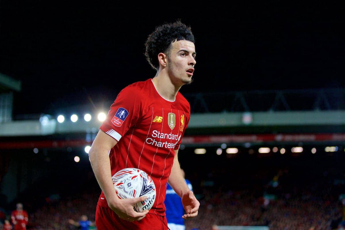 LIVERPOOL, ENGLAND - Sunday, January 5, 2020: Liverpool's Curtis Jones during the FA Cup 3rd Round match between Liverpool FC and Everton FC, the 235th Merseyside Derby, at Anfield. (Pic by David Rawcliffe/Propaganda)