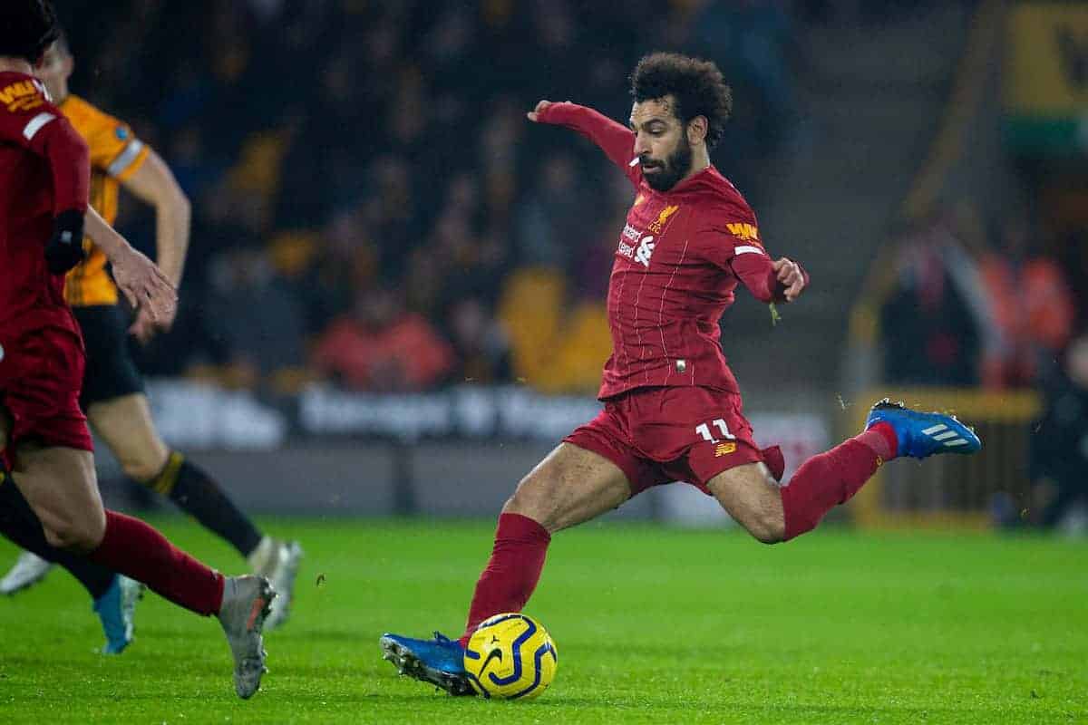 WOLVERHAMPTON, ENGLAND - Thursday, January 23, 2020: Liverpool's Mohamed Salah during the FA Premier League match between Wolverhampton Wanderers FC and Liverpool FC at Molineux Stadium. (Pic by David Rawcliffe/Propaganda)