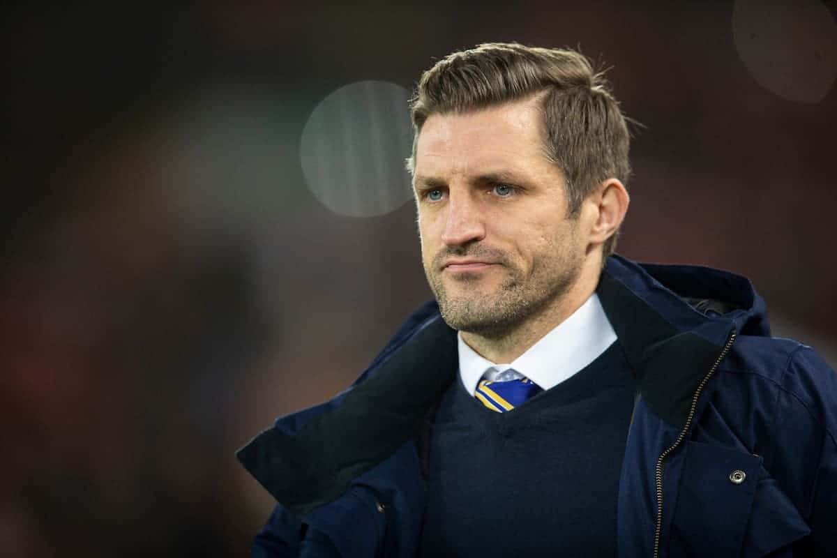 LIVERPOOL, ENGLAND - Tuesday, February 4, 2020: Shrewsbury Town's manager Sam Ricketts during the FA Cup 4th Round Replay match between Liverpool FC and Shrewsbury Town at Anfield. (Pic by David Rawcliffe/Propaganda)