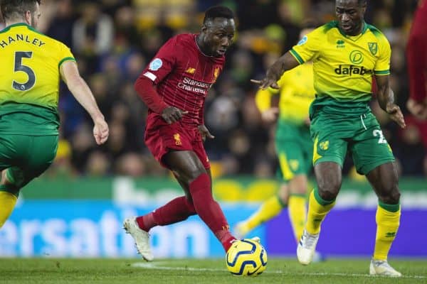 NORWICH, ENGLAND - Saturday, February 15, 2020: Liverpool's Naby Keita during the FA Premier League match between Norwich City FC and Liverpool FC at Carrow Road. (Pic by David Rawcliffe/Propaganda)