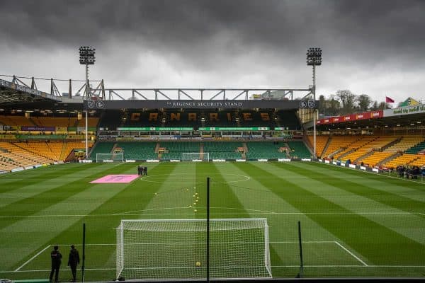 NORWICH, ENGLAND - Saturday, February 15, 2020: A general view of Norwich City's Carrow Road stadium pictured before the FA Premier League match between Norwich City FC and Liverpool FC at Carrow Road. (Pic by David Rawcliffe/Propaganda)