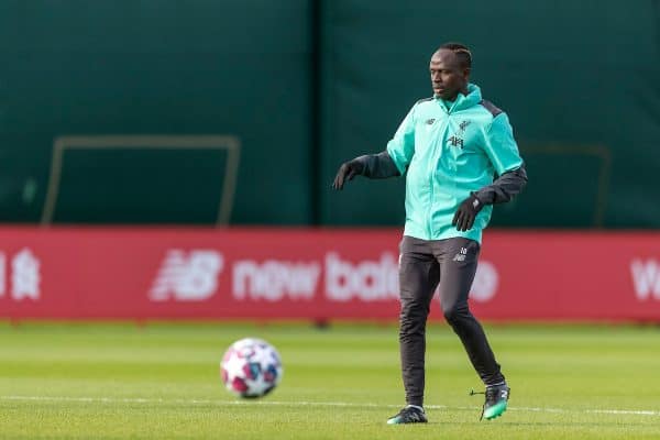 LIVERPOOL, ENGLAND - Monday, February 17, 2020: Liverpool's Sadio Mané during a training session at Melwood Training Ground ahead of the UEFA Champions League Round of 16 1st Leg match between Club Atlético de Madrid and Liverpool FC. (Pic by Paul Greenwood/Propaganda)