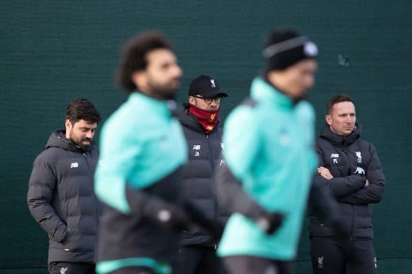 LIVERPOOL, ENGLAND - Monday, February 17, 2020: Liverpool's manager Jürgen Klopp during a training session at Melwood Training Ground ahead of the UEFA Champions League Round of 16 1st Leg match between Club Atlético de Madrid and Liverpool FC. (Pic by Paul Greenwood/Propaganda)