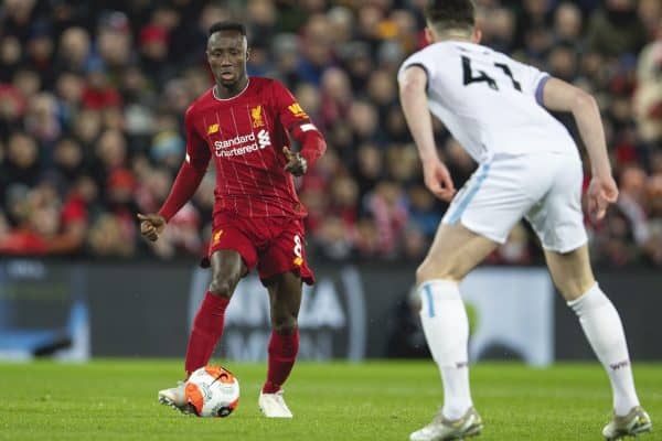 LIVERPOOL, ENGLAND - Monday, February 24, 2020: Liverpool's Naby Keita during the FA Premier League match between Liverpool FC and West Ham United FC at Anfield. (Pic by David Rawcliffe/Propaganda)